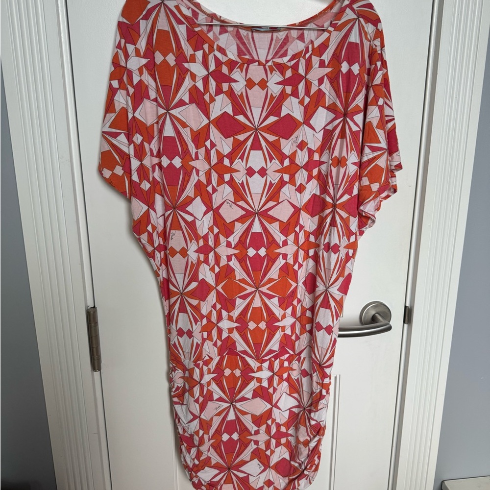 Emilio Pucci Red and Pink Geometric Dress
